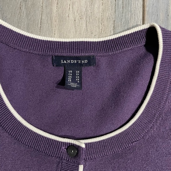 Lands End Purple Cardigan XS - Picture 2 of 8